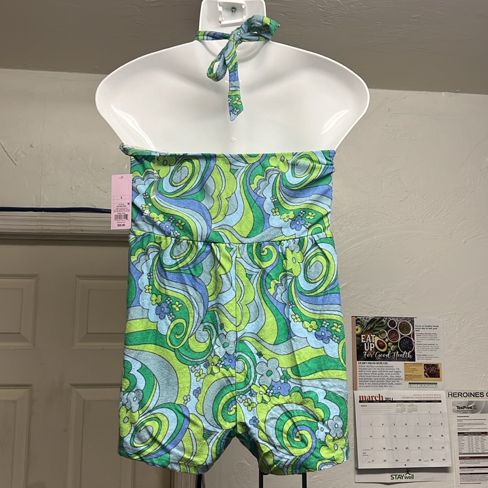 Wild Fables Blue Green Rompers - Picture 4 of 5